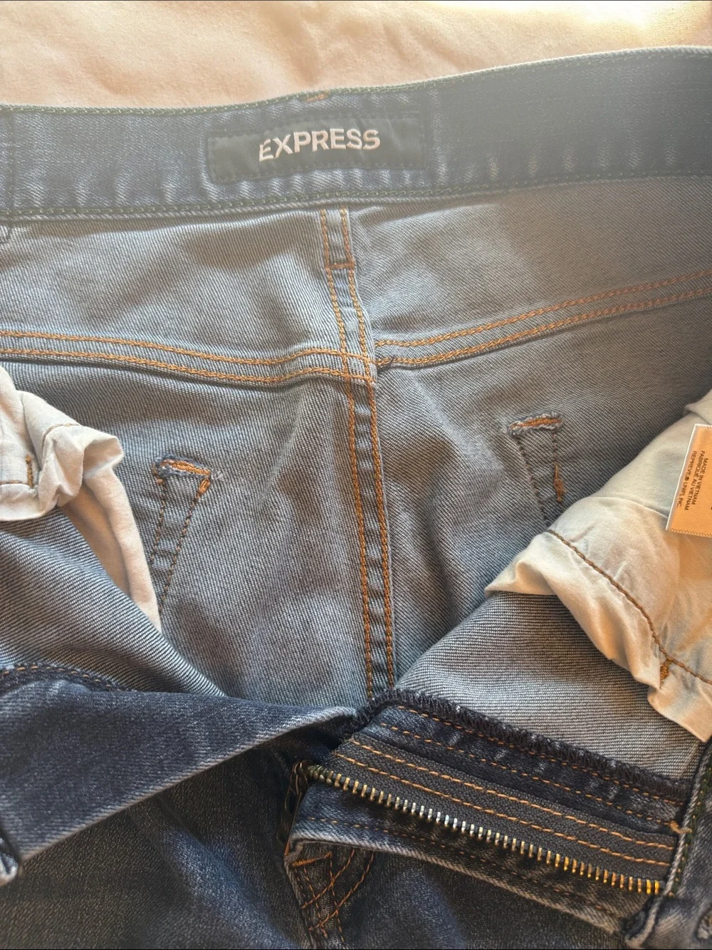 Express Men's Dark Blue Slim Straight Jeans